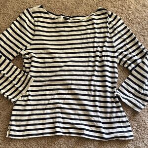 J. Crew Black and White 3/4 Sleeve Boxy Blouse